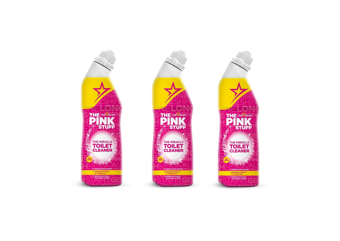The Pink Stuff - 3x 750 ml - Wonder Toilet Cleaner - THE Wonder Cleaning Product - The Miracle Cleaner