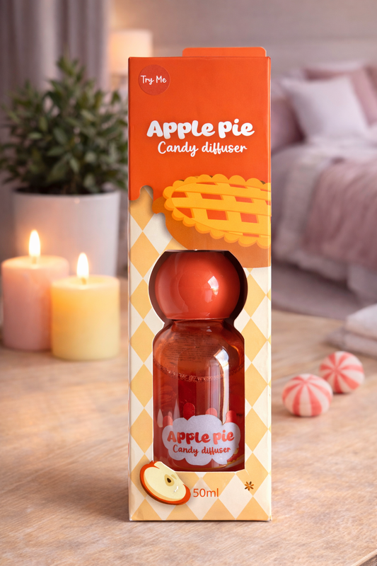 Difuzor Parfum Apple Pie Candy 50ml – Difuzor cu Parfum Dulce de Plăcintă cu Mere – Difuzor Aromă pentru Cameră, Dormitor și Living