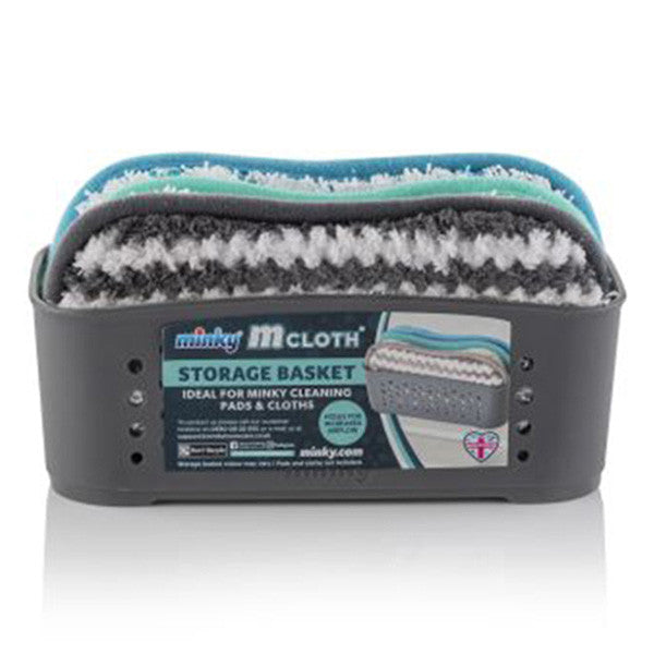 Boîte de rangement Minky avec tampons de nettoyage – lot de 3 (gris)