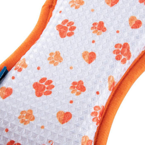 Minky Tampon de nettoyage pour animaux de compagnie Orange Double face Microfibre