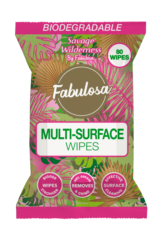 Fabulosa antibakteriálne čistiace utierky biologicky rozložiteľné 80 kusov - Savage Wilderness - limitovaná edícia