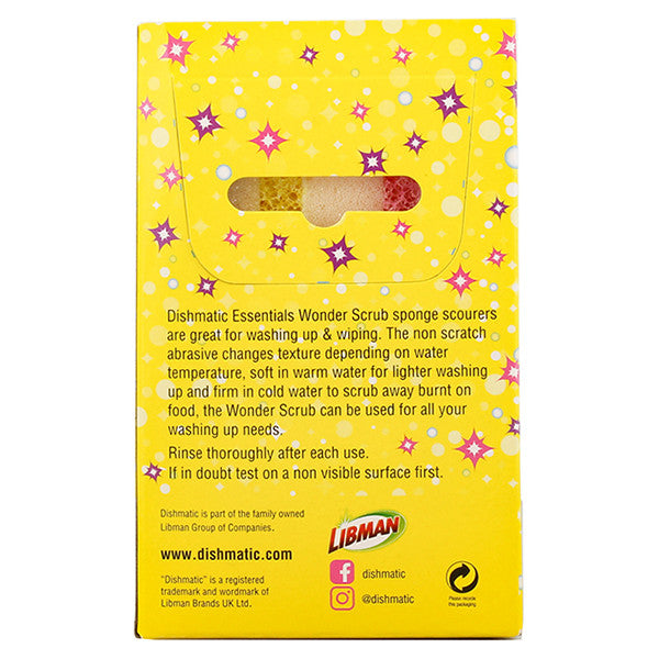 Éponges Dishmatic Wonder – Anti-rayures, multifonctionnelles et anti-odeurs (paquet de 3)