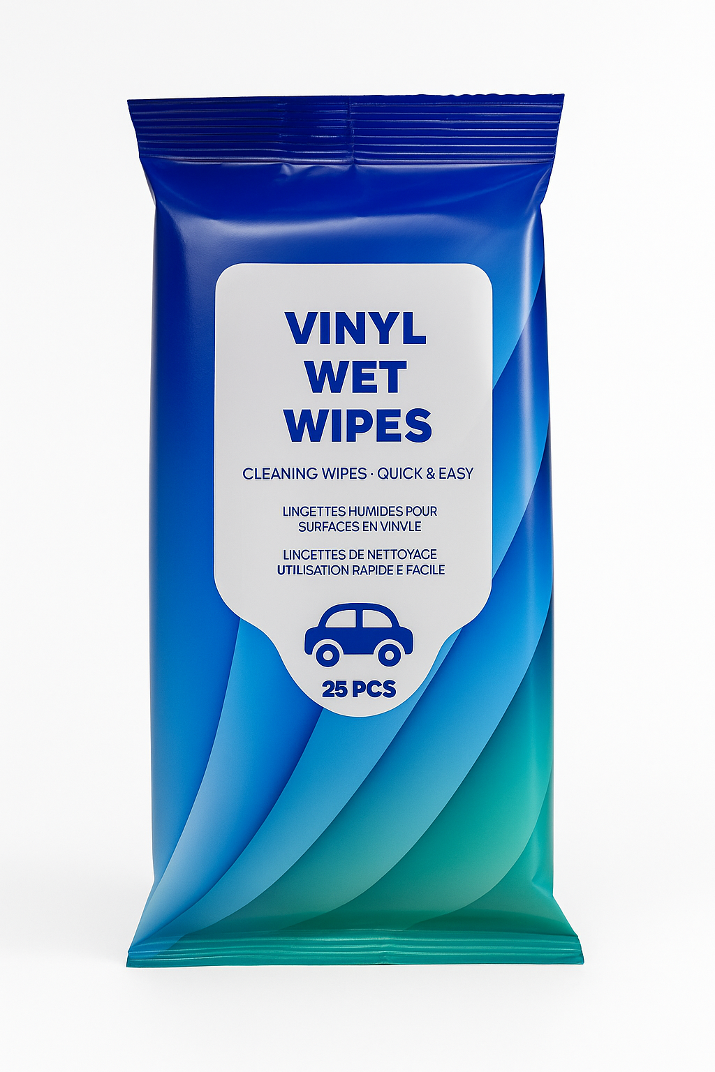 Lingettes de nettoyage pour vinyle – 25 pièces – Lingettes de nettoyage rapides et faciles pour l'intérieur de la voiture