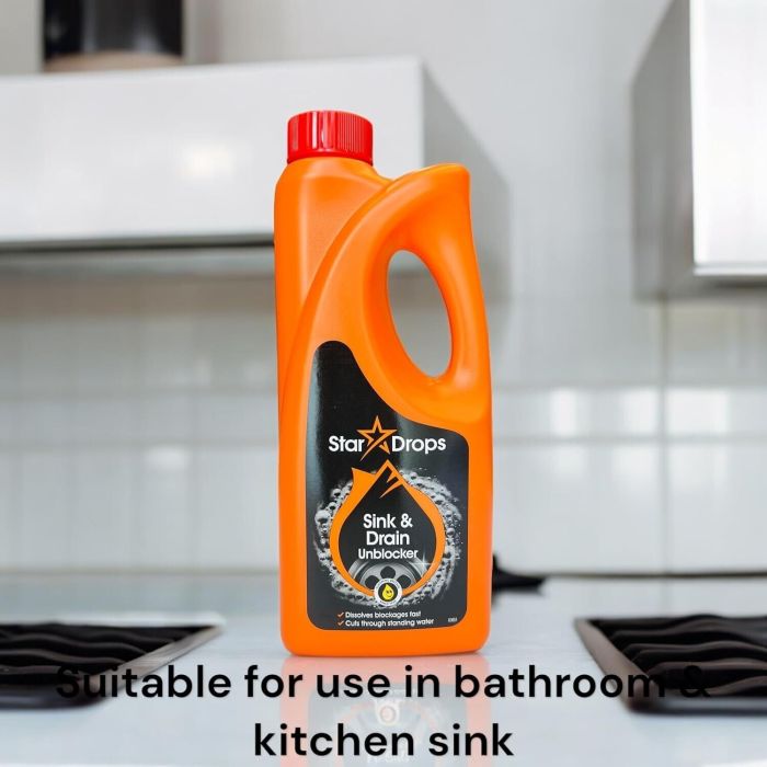 Star Drops Desatascador de Fregadero y Drenaje 500ml – Desatascador Potente para Resultados Inmediatos