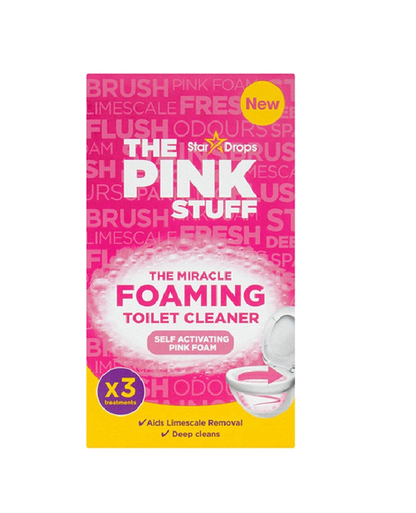 The Pink Stuff | The miracle foaming toilet powder | Toilet cleaner powder | 3 x 100 gram