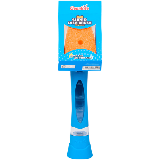 CleanRite Afwasspons met Zeepdispenser – Navulbaar Handvat – Blauw