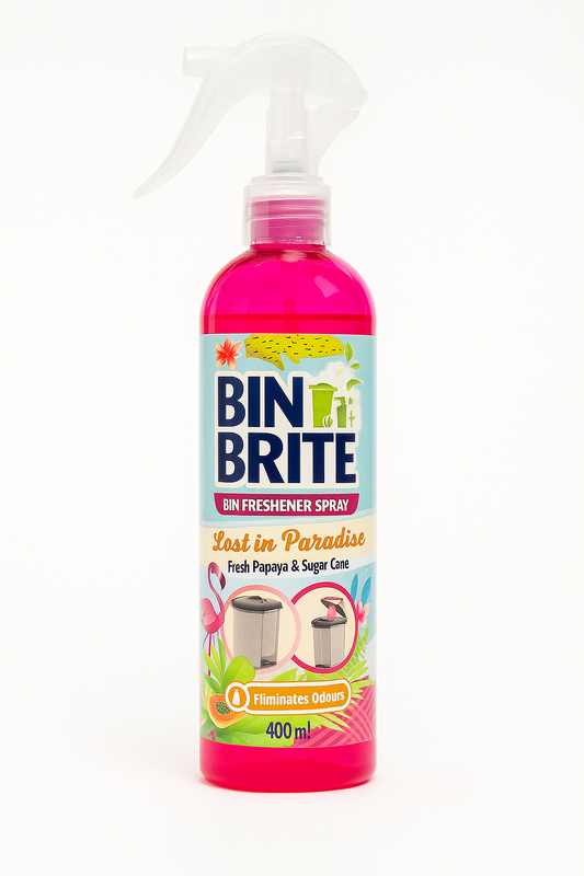 Bin Brite Sprej za osvježavanje kanti za smeće – Izgubljeno u raju | 400ml | Papaja i šećerna trska