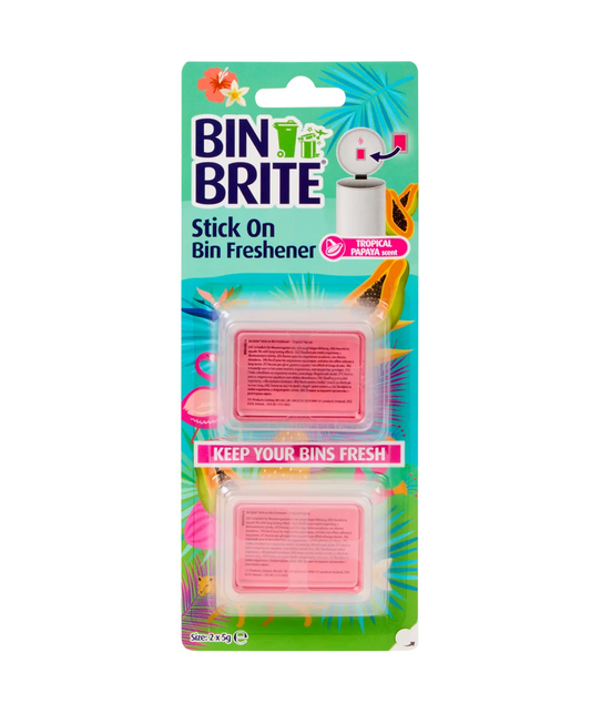 Bin Brite Désodorisant Adhésif de Poubelle Papaye Tropicale – Désodorisant de Poubelle – Lot de 2