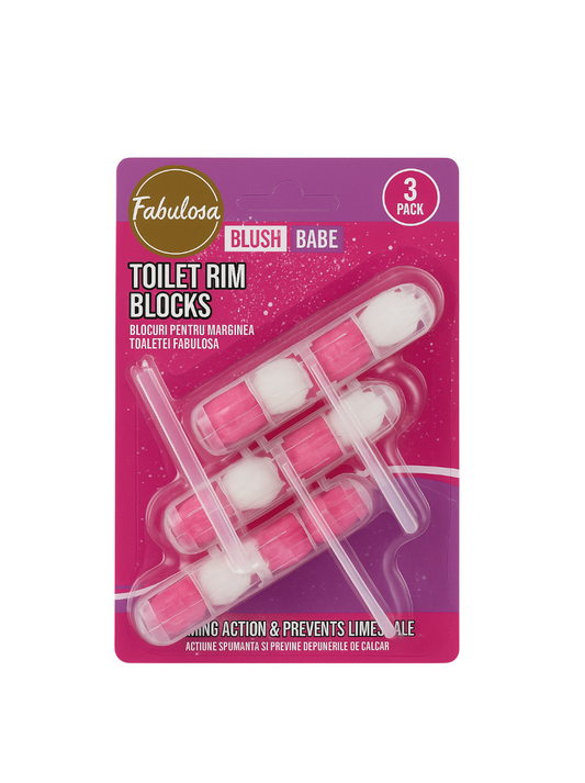 Fabulosa Toilet Blocks – 3 pieces - Blush Babe - Fresh Scent & Protection against Limescale