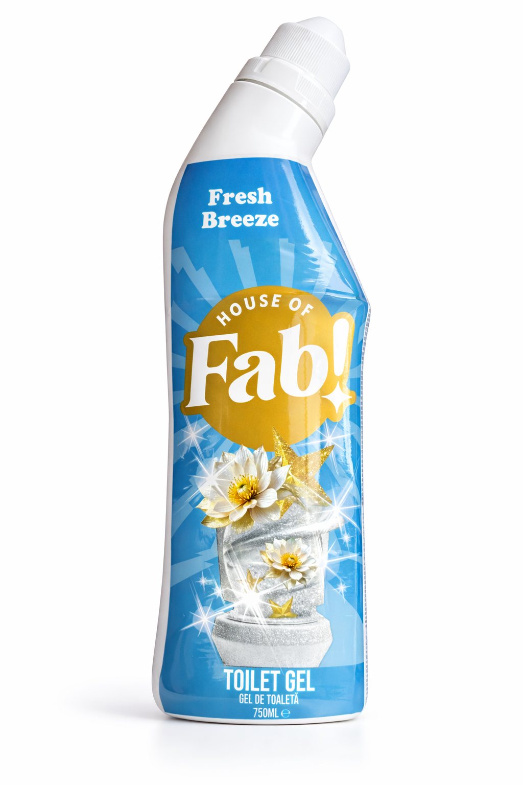 Fabulosa Fresh Breeze WC Gél 750ml – WC Tisztító – Erős WC Gél Vízkő, Lerakódás és Szennyeződés Ellen – Friss Illat