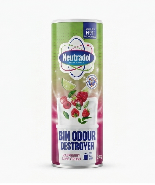 Neutradol Raspberry Lime Crush Bin Odour Destroyer 250g – Prullenbak Geurverdrijver voor Alle Afvalbakken – Frisse Framboos & Limoen Geur