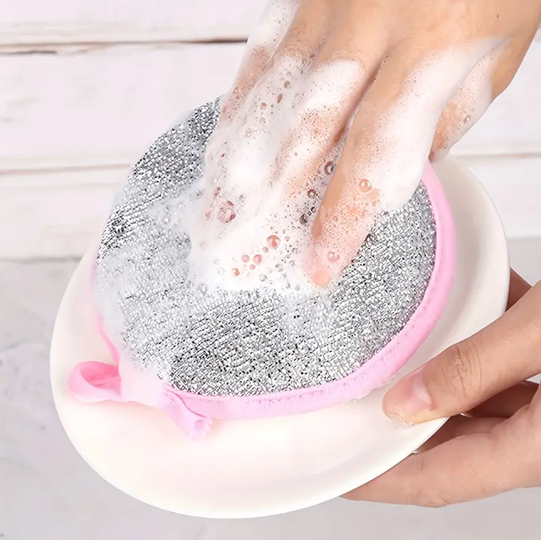 Pink Scrubbing Sponge - Small & Light