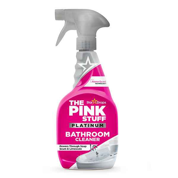 The Pink Stuff Platinum Nettoyant Salle de Bain 750 ml – Spray Puissant contre le Calcaire et les Résidus de Savon