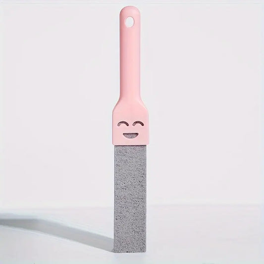 Růžový toaletní kartáč s pemzou a smajlíkem