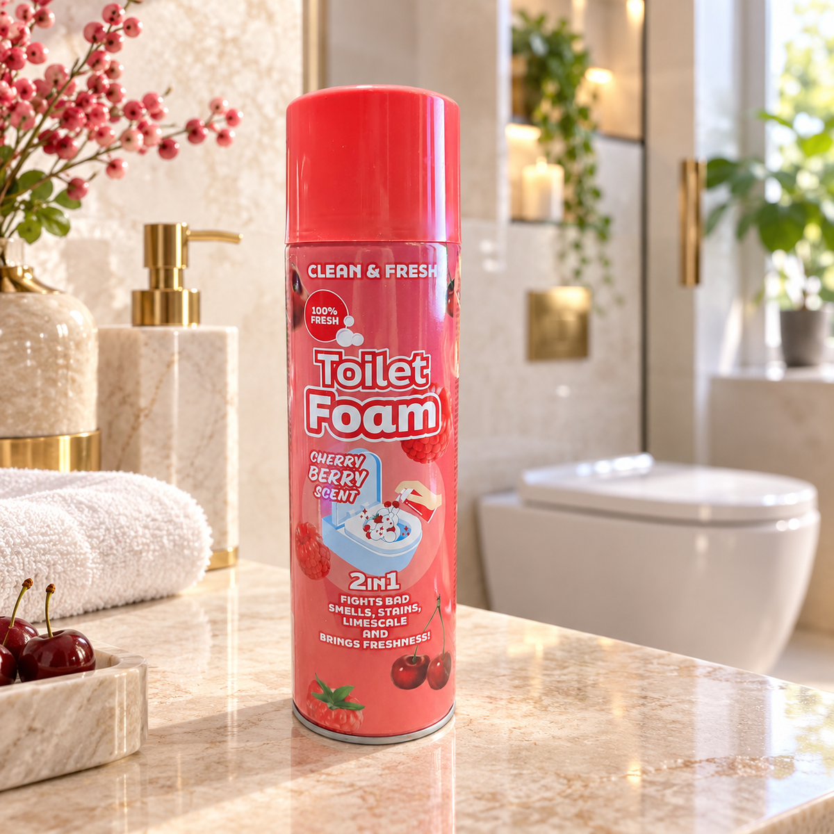 Espuma limpiadora para inodoros Clean & Fresh Cherry Berry 500 ml