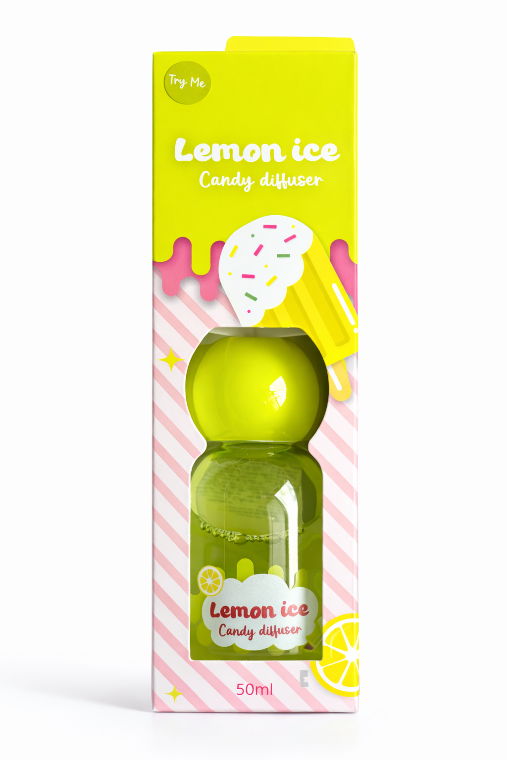 Lemon Ice Candy Diffuser 50ml – Zoete Citroen Geurverspreider – Home Fragrance Diffuser voor Kamer, Slaapkamer en Woonkamer - ViralCleaning