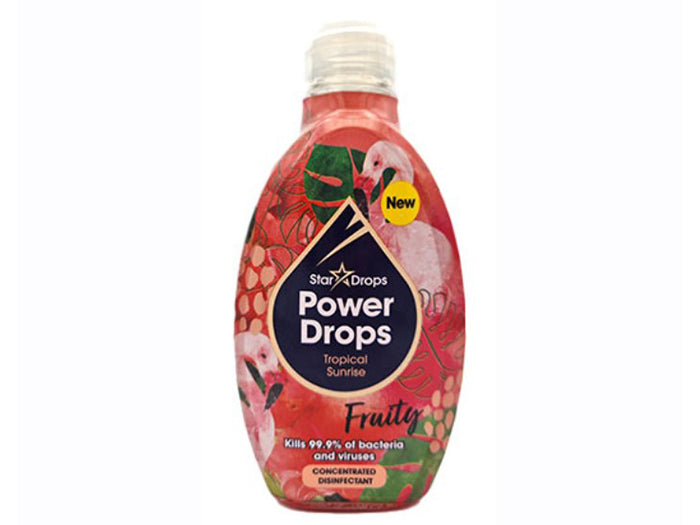 Koncentrovaný dezinfekčný prostriedok Pink Stuff Power Drops Ovocný tropický východ slnka 250ml