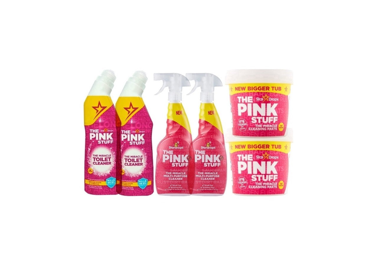 Pink Stuff Ultimata Bundel - 2x Spray 750 ml - 2x Toalett rengöring 750 ml - 2x Miracle Paste 850 gram